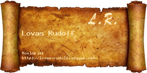 Lovas Rudolf névjegykártya